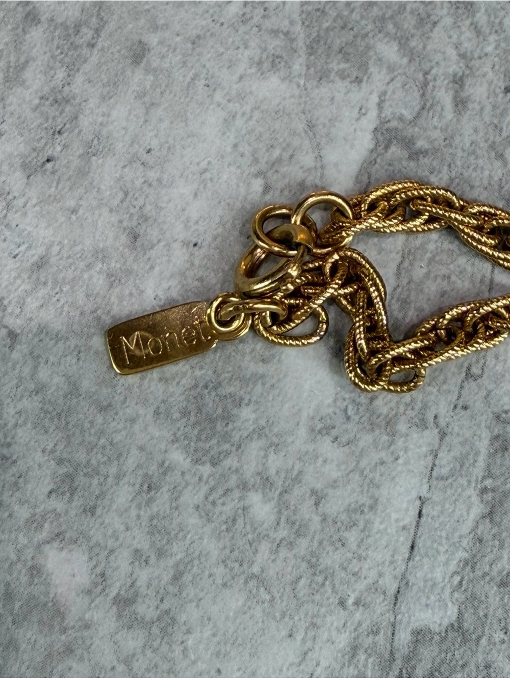 Monet Gold Tone Chain Necklace 26 Inches Long Jewelry Signed Layering Piece - Picture 3 of 4